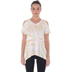 Yellow Firework Transparent Cut Out Side Drop Tee