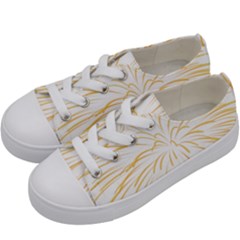 Yellow Firework Transparent Kids  Low Top Canvas Sneakers