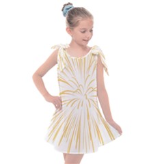 Yellow Firework Transparent Kids  Tie Up Tunic Dress