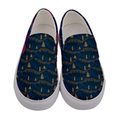 Dark Blue Ugly Xmas Stockings Ornaments Women s Canvas Slip Ons by PattyVilleDesigns