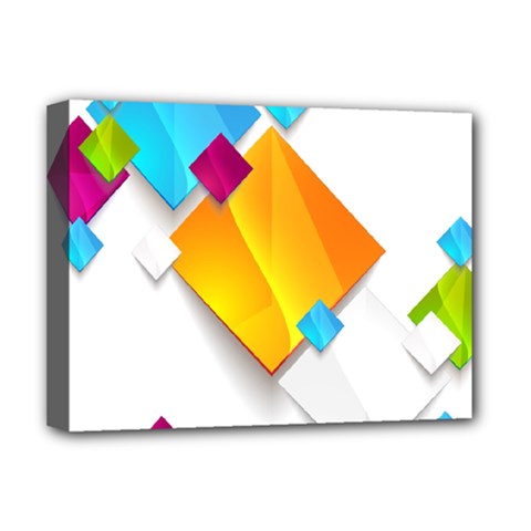 Colorful Abstract Geometric Squares Deluxe Canvas 16  X 12  (stretched) 