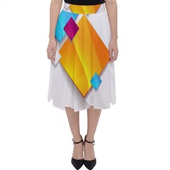 Colorful Abstract Geometric Squares Classic Midi Skirt by Alisyart