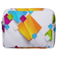 Colorful Abstract Geometric Squares Make Up Pouch (large)