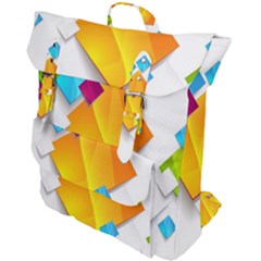 Colorful Abstract Geometric Squares Buckle Up Backpack by Alisyart