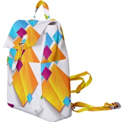 Colorful Abstract Geometric Squares Buckle Everyday Backpack by Alisyart