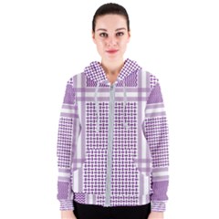 Purple Geometric Headdress Women s Zipper Hoodie by Mariart