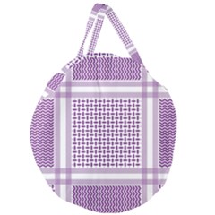 Purple Geometric Headdress Giant Round Zipper Tote