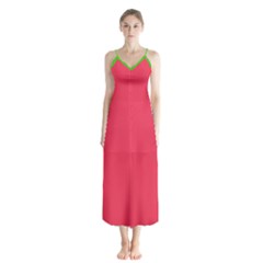 Watermelon Button Up Chiffon Maxi Dress