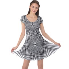 Abstract Animated Ornament Background Cap Sleeve Dress