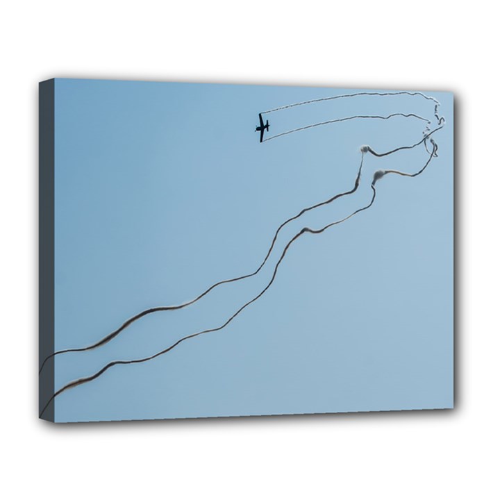 Airplane Airplanes Blue Sky Canvas 14  x 11  (Stretched)