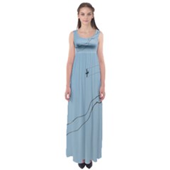 Airplane Airplanes Blue Sky Empire Waist Maxi Dress by Mariart