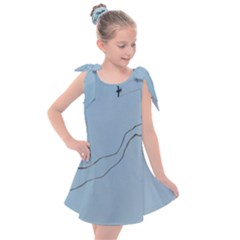 Airplane Airplanes Blue Sky Kids  Tie Up Tunic Dress by Mariart