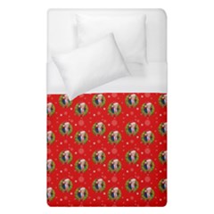 Trump Wrait Pattern Make Christmas Great Again Maga Funny Red Gift With Snowflakes And Trump Face Smiling Duvet Cover (single Size) by snek