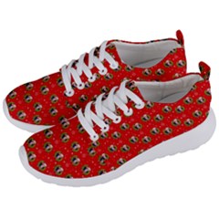 Trump Wrait Pattern Make Christmas Great Again Maga Funny Red Gift With Snowflakes And Trump Face Smiling Men s Lightweight Sports Shoes by snek