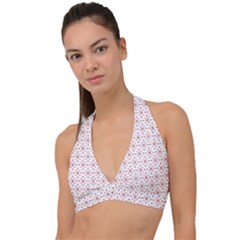 Pattern Christmas Pattern Red Stars Halter Plunge Bikini Top