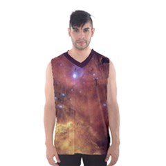 Cosmic Astronomy Sky With Stars Orange Brown And Yellow Men s Basketball Tank Top by genx