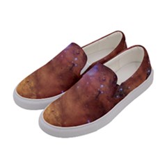 Cosmic Astronomy Sky With Stars Orange Brown And Yellow Women s Canvas Slip Ons by genx