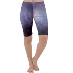 Orion Nebula Pastel Violet Purple Turquoise Blue Star Formation Cropped Leggings  by genx