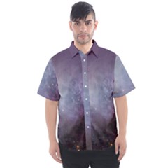 Orion Nebula Pastel Violet Purple Turquoise Blue Star Formation Men s Short Sleeve Shirt