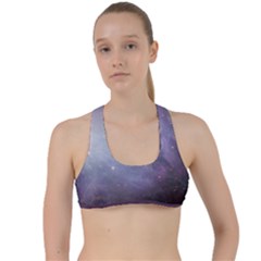 Orion Nebula Pastel Violet Purple Turquoise Blue Star Formation Criss Cross Racerback Sports Bra