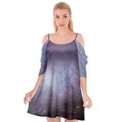 Orion Nebula Pastel Violet Purple Turquoise Blue Star Formation Cutout Spaghetti Strap Chiffon Dress