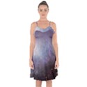 Orion Nebula pastel violet purple turquoise blue star formation Ruffle Detail Chiffon Dress View1