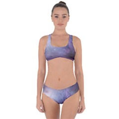 Orion Nebula Pastel Violet Purple Turquoise Blue Star Formation Criss Cross Bikini Set by genx