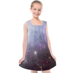 Orion Nebula Pastel Violet Purple Turquoise Blue Star Formation Kids  Cross Back Dress by genx