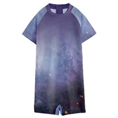 Orion Nebula Pastel Violet Purple Turquoise Blue Star Formation Kids  Boyleg Half Suit Swimwear