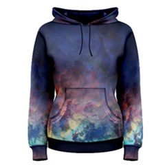 Lagoon Nebula Interstellar Cloud Pastel pink, turquoise and yellow stars Women s Pullover Hoodie