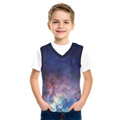 Lagoon Nebula Interstellar Cloud Pastel Pink, Turquoise And Yellow Stars Kids  Sportswear by genx