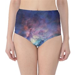 Lagoon Nebula Interstellar Cloud Pastel Pink, Turquoise And Yellow Stars Classic High-waist Bikini Bottoms
