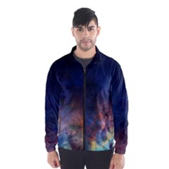 Lagoon Nebula Interstellar Cloud Pastel Pink, Turquoise And Yellow Stars Windbreaker (men)