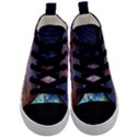 Lagoon Nebula Interstellar Cloud Pastel pink, turquoise and yellow stars Kid s Mid-Top Canvas Sneakers View1