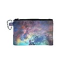 Lagoon Nebula Interstellar Cloud Pastel pink, turquoise and yellow stars Canvas Cosmetic Bag (Small) View1