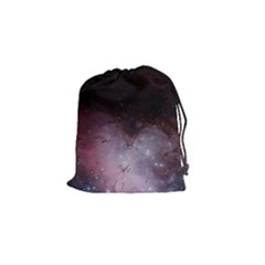 Eagle Nebula Wine Pink And Purple Pastel Stars Astronomy Drawstring Pouch (small) by genx