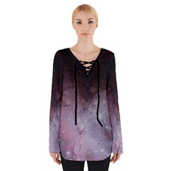 Eagle Nebula Wine Pink And Purple Pastel Stars Astronomy Tie Up Tee by genx
