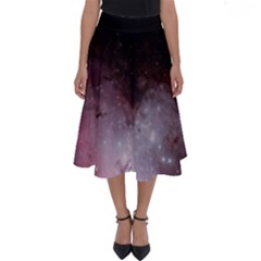 Eagle Nebula Wine Pink And Purple Pastel Stars Astronomy Perfect Length Midi Skirt