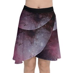 Eagle Nebula Wine Pink And Purple Pastel Stars Astronomy Chiffon Wrap Front Skirt