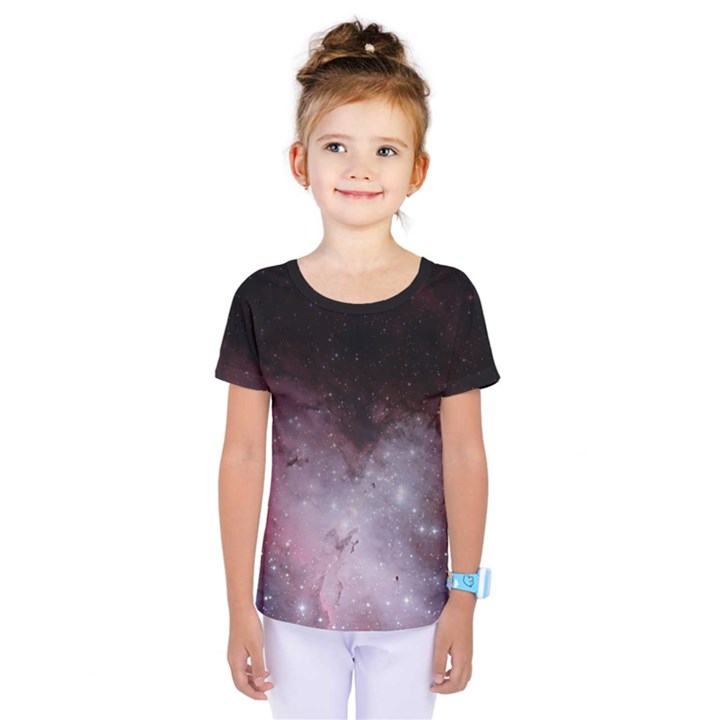 Eagle Nebula Wine Pink and Purple pastel Stars Astronomy Kids  One Piece Tee