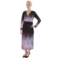 Eagle Nebula Wine Pink And Purple Pastel Stars Astronomy Velvet Maxi Wrap Dress by genx