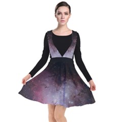 Eagle Nebula Wine Pink And Purple Pastel Stars Astronomy Plunge Pinafore Dress by genx