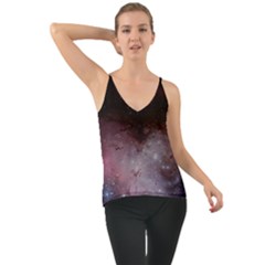 Eagle Nebula Wine Pink And Purple Pastel Stars Astronomy Chiffon Cami by genx