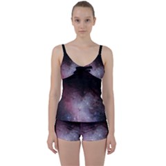 Eagle Nebula Wine Pink And Purple Pastel Stars Astronomy Tie Front Two Piece Tankini by genx