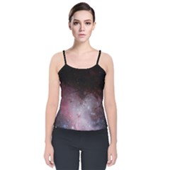 Eagle Nebula Wine Pink And Purple Pastel Stars Astronomy Velvet Spaghetti Strap Top