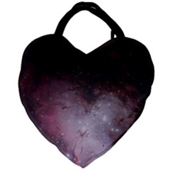 Eagle Nebula Wine Pink And Purple Pastel Stars Astronomy Giant Heart Shaped Tote