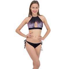 Eagle Nebula Wine Pink And Purple Pastel Stars Astronomy Cross Front Halter Bikini Set