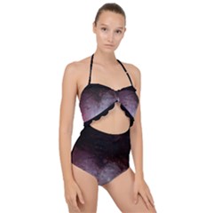 Eagle Nebula Wine Pink And Purple Pastel Stars Astronomy Scallop Top Cut Out Swimsuit