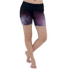 Eagle Nebula Wine Pink And Purple Pastel Stars Astronomy Lightweight Velour Yoga Shorts