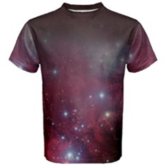 Christmas Tree Cluster Red Stars Nebula Constellation Astronomy Men s Cotton Tee by genx